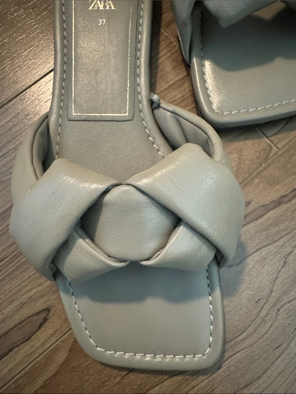 Zara Braided Slide Sandals in sage - Picture 2 of 2